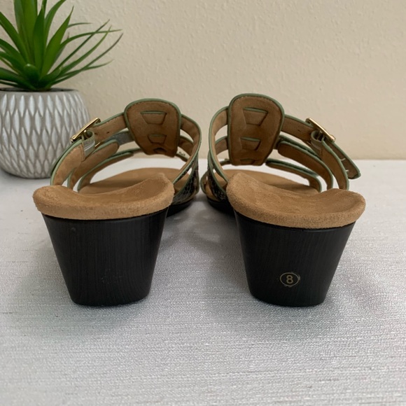 Vionic By Orthaheel Park Radia Mint/Black Crocodile Wedge Sandals Woman’s 8 - Picture 11 of 12